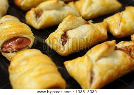 Puffs With Apple Jam On Backing Tray