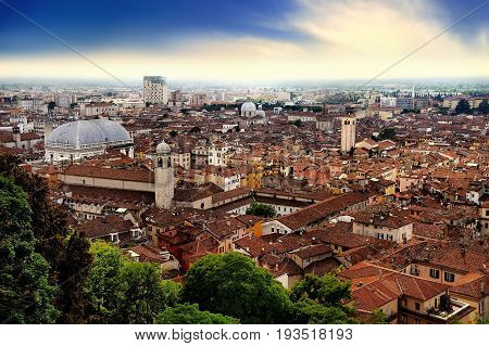 City If Brescia - View From The Castle (citadel) Of Brescia