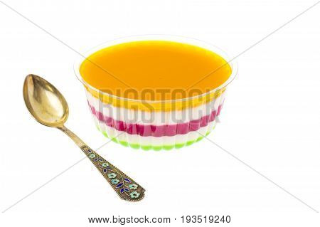 Easy low-calorie desser: fruit and berry jelly. Studio Photo