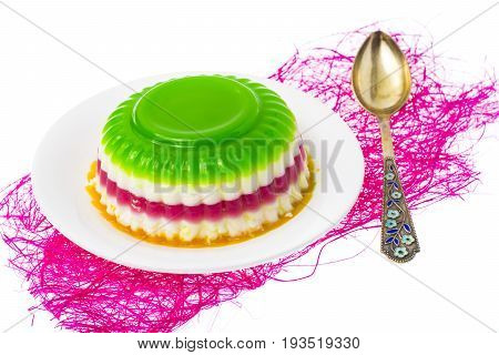 Easy low-calorie desser: fruit and berry jelly. Studio Photo