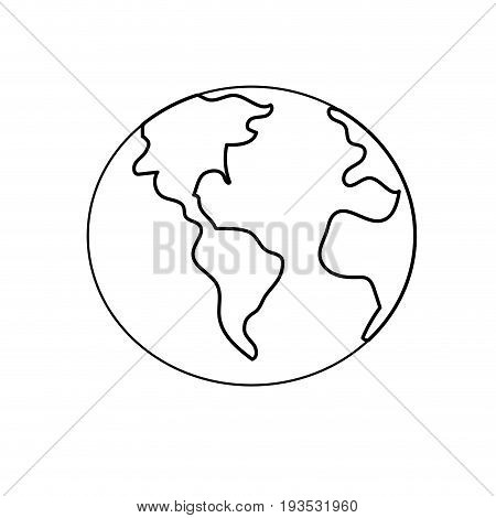 line global earth plenet with geography ubication vector illustration