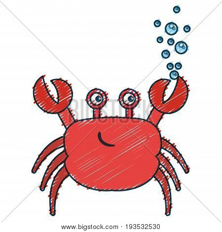 cute crab character icon vector illustration design