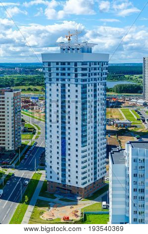 Minsk Streets From A Bird's-eye View. Flight Of A Quadrupter.