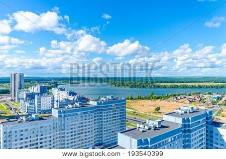 Minsk Streets From A Bird's-eye View. Flight Of A Quadrupter.