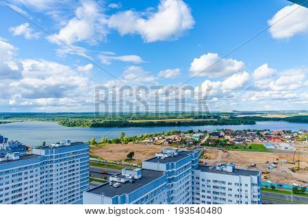 Minsk Streets From A Bird's-eye View. Flight Of A Quadrupter.