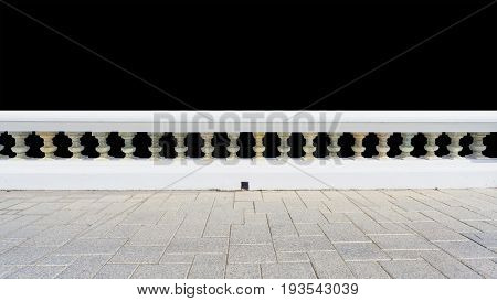 Classic railing with floor isolated on white background