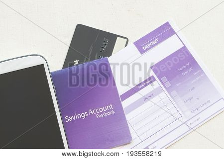 saving account pass book bank and slip deposit of bank