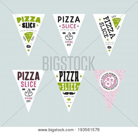 Stock Vector Design Cover For Pizza Slice Boxes