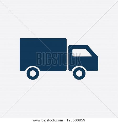 Delivery truck sign icon. Cargo van symbol. Shipments and free delivery. Flat style. Vector.
