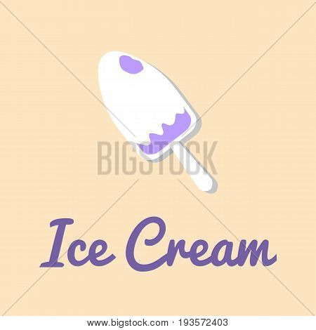 Vector logo template for ice cream. Can be used as a print on fabric and paper. Design element. Creative logotype. EPS10.