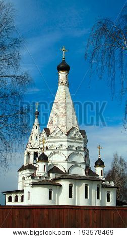 Exterior view to Church of the Epiphany at Krasnoe na Volge, Kostromskaya area, Russia