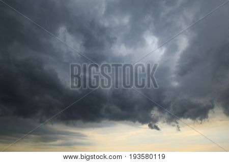 Heavy dark stromy sky before the rain background