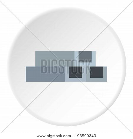 Concrete or metal constructions icon in flat circle isolated vector illustration for web