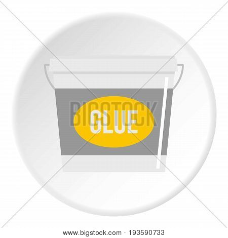 Glue bucket icon in flat circle isolated vector illustration for web