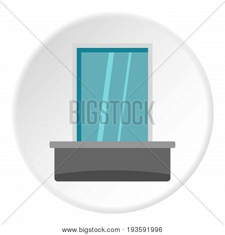 Blind window icon in flat circle isolated vector illustration for web