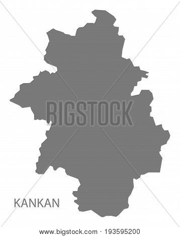 Kankan Guinea map grey illustration silhouette shape