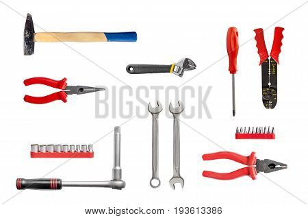 New rusty mechanic tools isolated on white