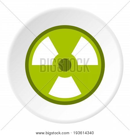Radioactive sign icon in flat circle isolated vector illustration for web