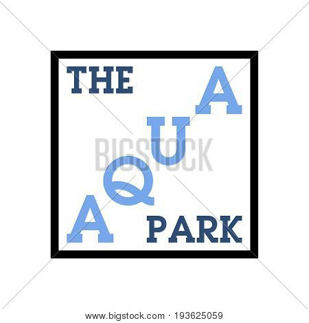Color vintage aquapark emblem. Summer sign. Vector illustration, EPS 10