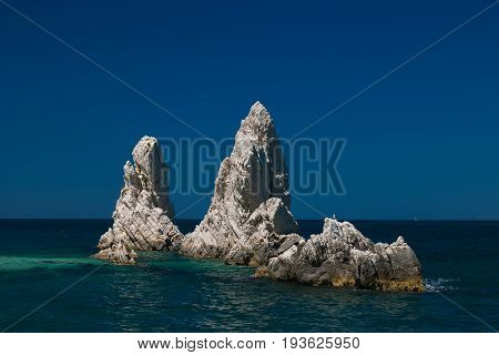 Two big cliff on the sea on Park of Monte Conero