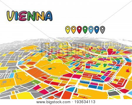 Vienna, Austria, Downtown 3D Vector Map