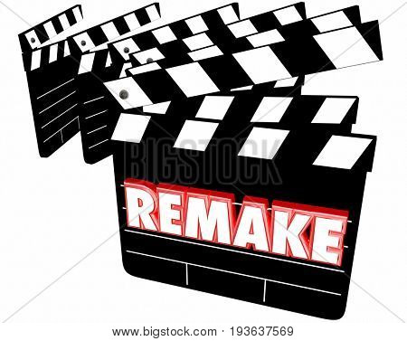 Remake Movie Film Clappers 3d Illustration
