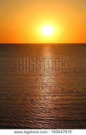 Beautiful Sunny sea sunset photograph close up