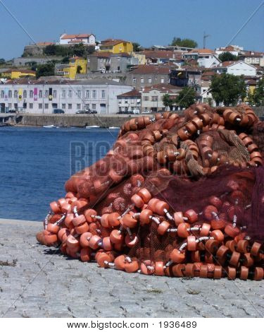 Redes de pesca na Afurada