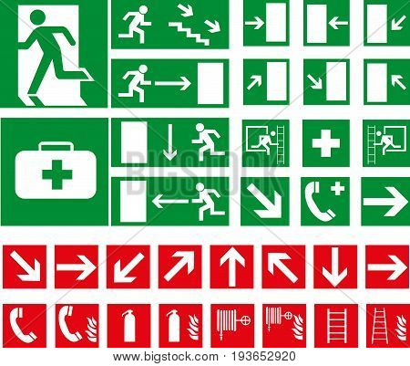 Vector set of the isolated pictograms on white