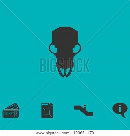 Cow skull icon flat. Simple vector symbol and bonus icon