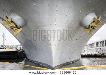 USS Kearsarge (LHD 3) Wasp-class amphibious assault ship docked at Pier 88S. Fleet Week NEW YORK MAY 25 2017.