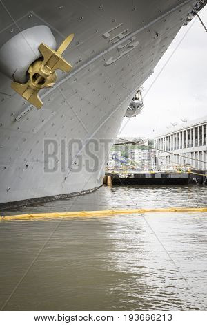USS Kearsarge (LHD 3) Wasp-class amphibious assault ship docked at Pier 88S. Fleet Week NEW YORK MAY 25 2017.