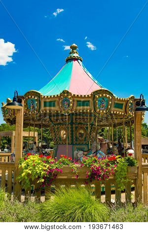 The Carousal at Smithville New Jersey during summer
