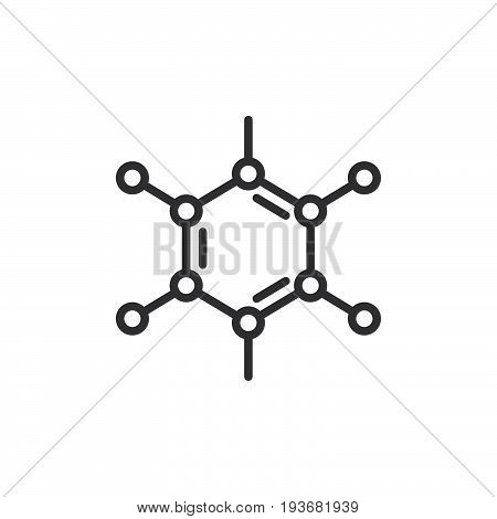 Organic molecule line icon outline vector sign linear style pictogram isolated on white. Polycyclic compound symbol logo illustration. Editable stroke. Pixel perfect graphics