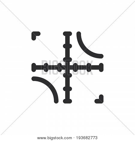 Axis icon vector filled flat sign solid pictogram isolated on white. Symbol logo illustration