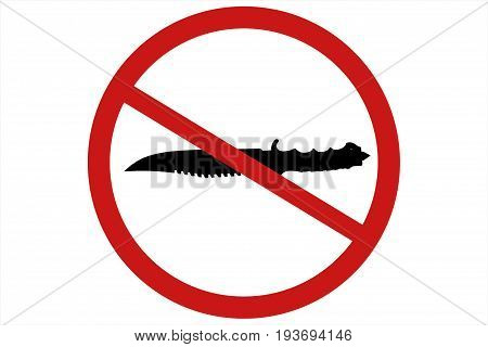 No Knife Weapon Icon Isolated 3D Illustration