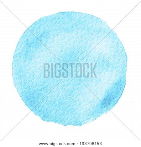 Watercolor Abstract Blue Marina Circle Isolated On White Background.