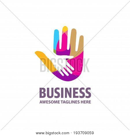 Family hands Care logo, togetherness concept logo, Union abstract hands logo, Hands closeup vector, Abstract social hands logo