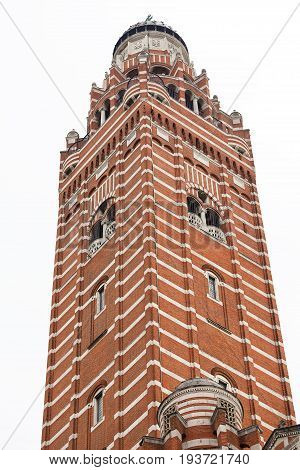Westminster Cathedral Catholic Church neo-Byzantine style London United Kingdom. It is the largest Catholic church in England and Wales and the seat of the Archbishop of Westminster.