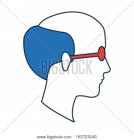profile man avatar portrait with blue hair vector illustration