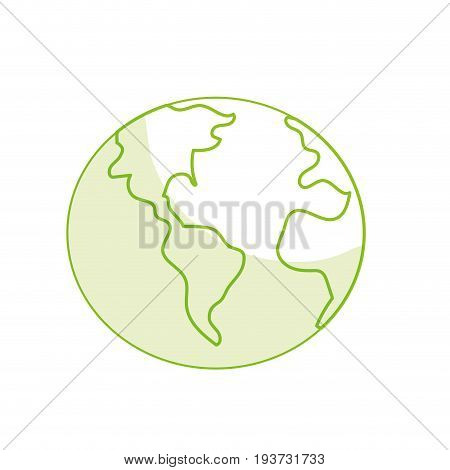 silhouette global earth plenet with geography ubication vector illustration