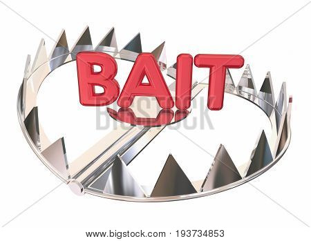 Bait Word Steel Bear Trap Lure Prey 3d Illustration