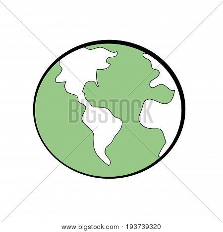 global earth plenet with geography ubication vector illustration