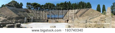 Panoramic shot of Tindari's greek Theatre - Messina - Sicily - Italy