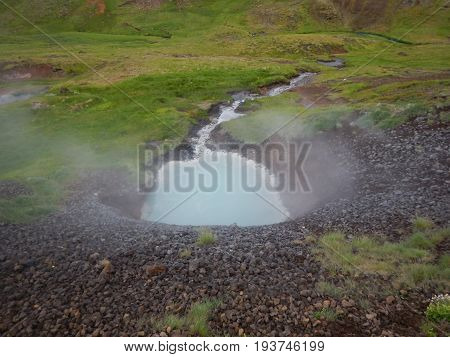 Hveragerdi Valey Of Hot Streams And Waterfalls In Iceland