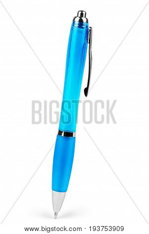 pen isolated on white background blue color