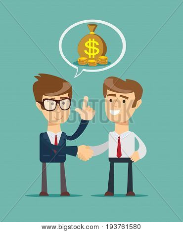 Shaking for dollars. Stock vector illustration for poster, greeting card, website, ad, business presentation, advertisement design