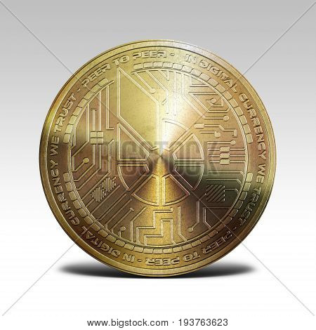 gold bitshare isolated on white background 3d illustration rendering