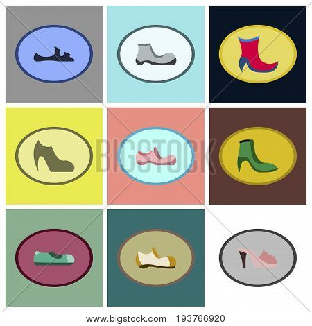 assembly of flat icons shoes business fashion