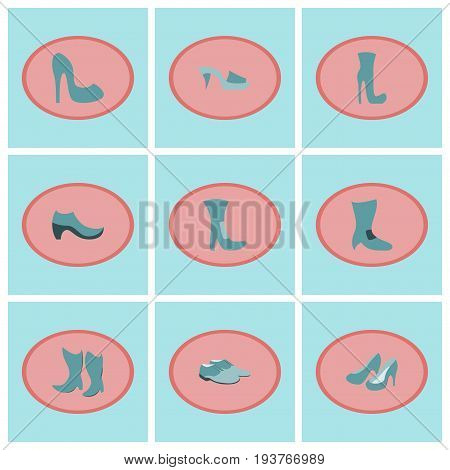 assembly of flat icons shoes business fashion